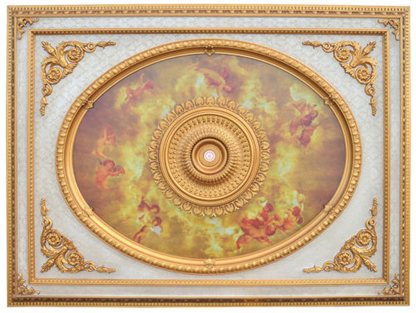 Neo Classical Rectangular Ceiling Medallion Clouds Cherubs Angels art